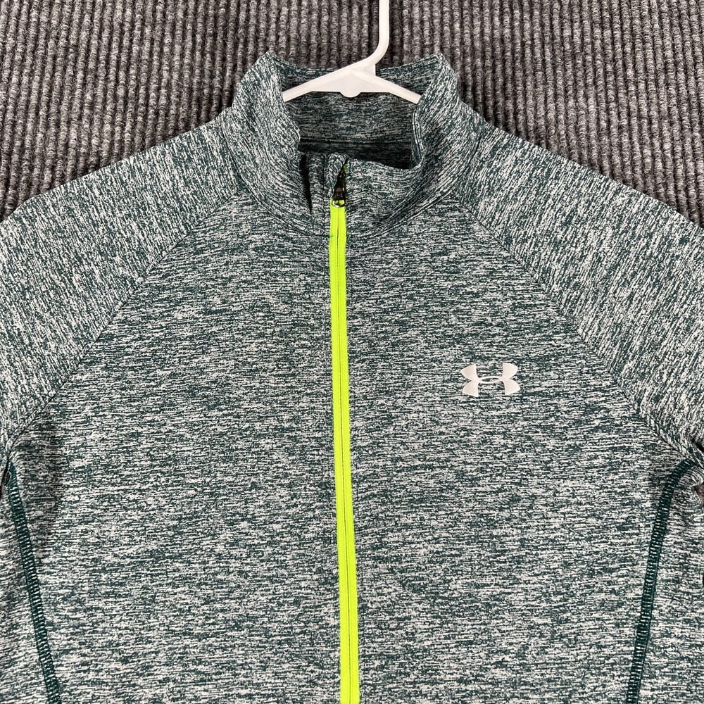Under Armour Womens Shirt 1/4 Zip Pullover Extra Small XS Green Heat Gear Loose
